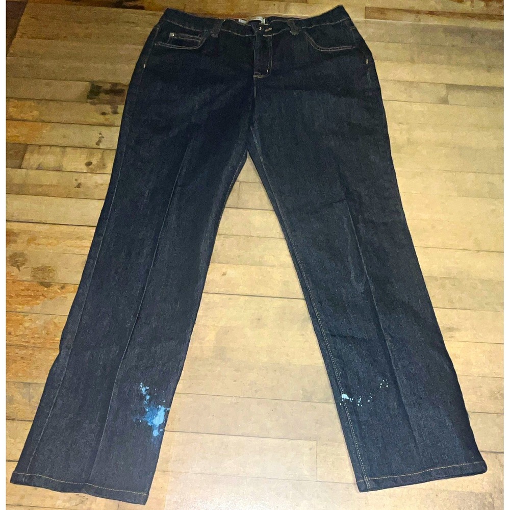 Bandolino Blue Womens Dark Wash Straight Denim Jeans 5-Pocket Size 10